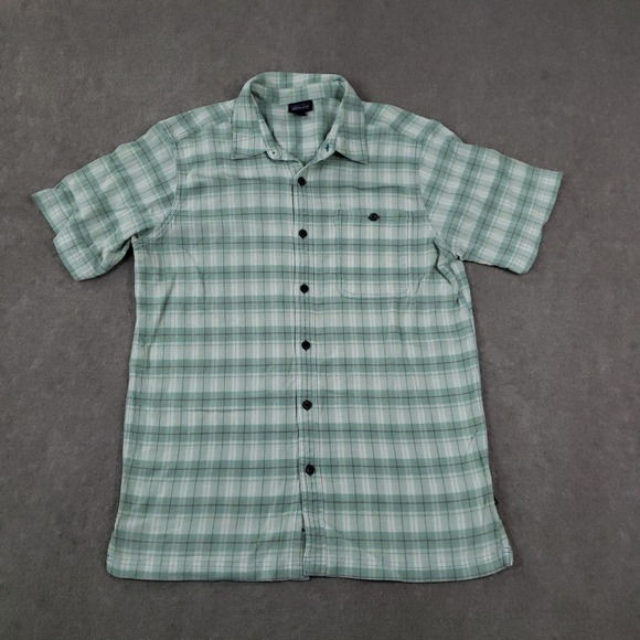 Patagonia Other - Patagonia Shirt Mens Medium Green Plaid Short Sleeve Organic Cotton Pockets